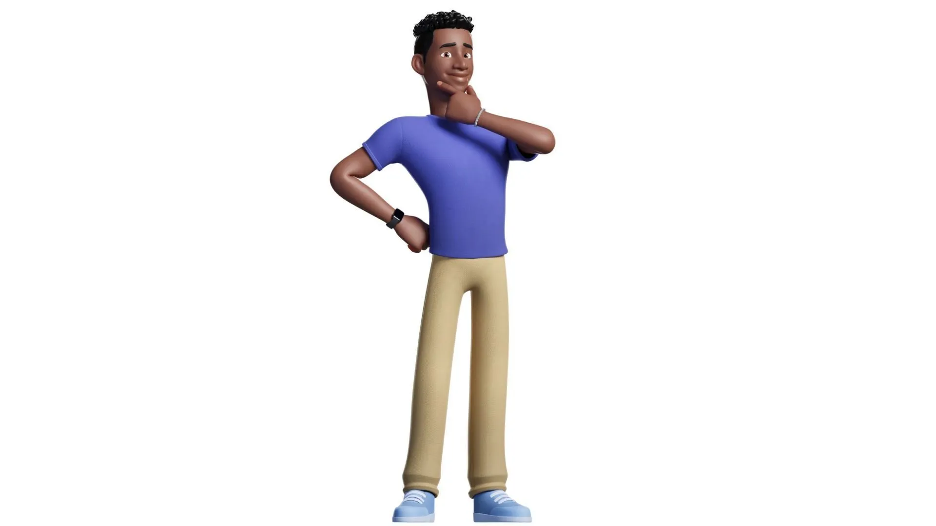 Customizable Black Man Character 3D animation showcase
